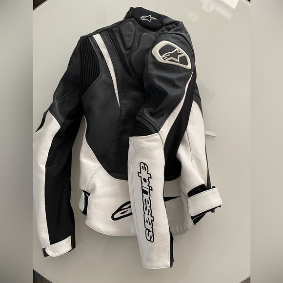 Alpinestar Stella Airflow Motorcycle Jacket Black&White All Leather Size 2 - Picture 2 of 7